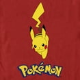 thumbnail image 2 of Men's Pokemon Logo Running Pikachu  Graphic Tee Red X Large, 2 of 5