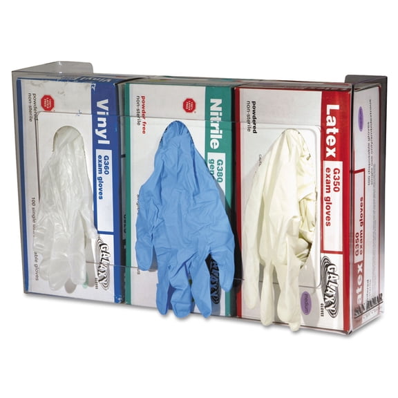 Cfs Clear Plexiglas Disposable Glove Dispenser, Three-box, 18w X 3 3/4d X 10h