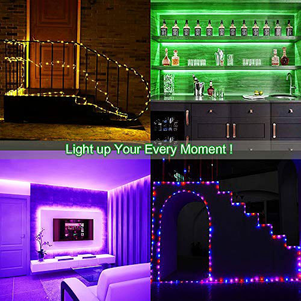 Ollny Rope Lights 66Ft 200 Led Colors Changing Outdoor String Fairy Twinkle Strip Tube Lights With Remote For Bedroom Christmas Tree Party Patio Outdoor Indoor Decorations,Waterproof Rope Lighting Usb - image 3 of 3