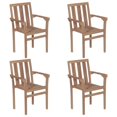 thumbnail image 1 of vidaXL Stackable Garden Chairs 4 pcs Solid Teak Wood, 1 of 5