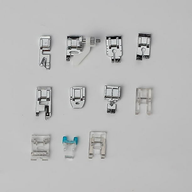 Kit de prensatelas multifuncionales para máquina de coser, 11 piezas con prensatelas para máquina de coser, prensatelas para cremalleras para Brother, Babylock, Janome, Elna, Toyota, Sin