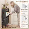 thumbnail image 4 of HOMCOM Armoire de Rangement pour Chaussures avec 4 Tiroirs Basculants, Armoire à Chaussures Étroite, Noir, 4 of 10