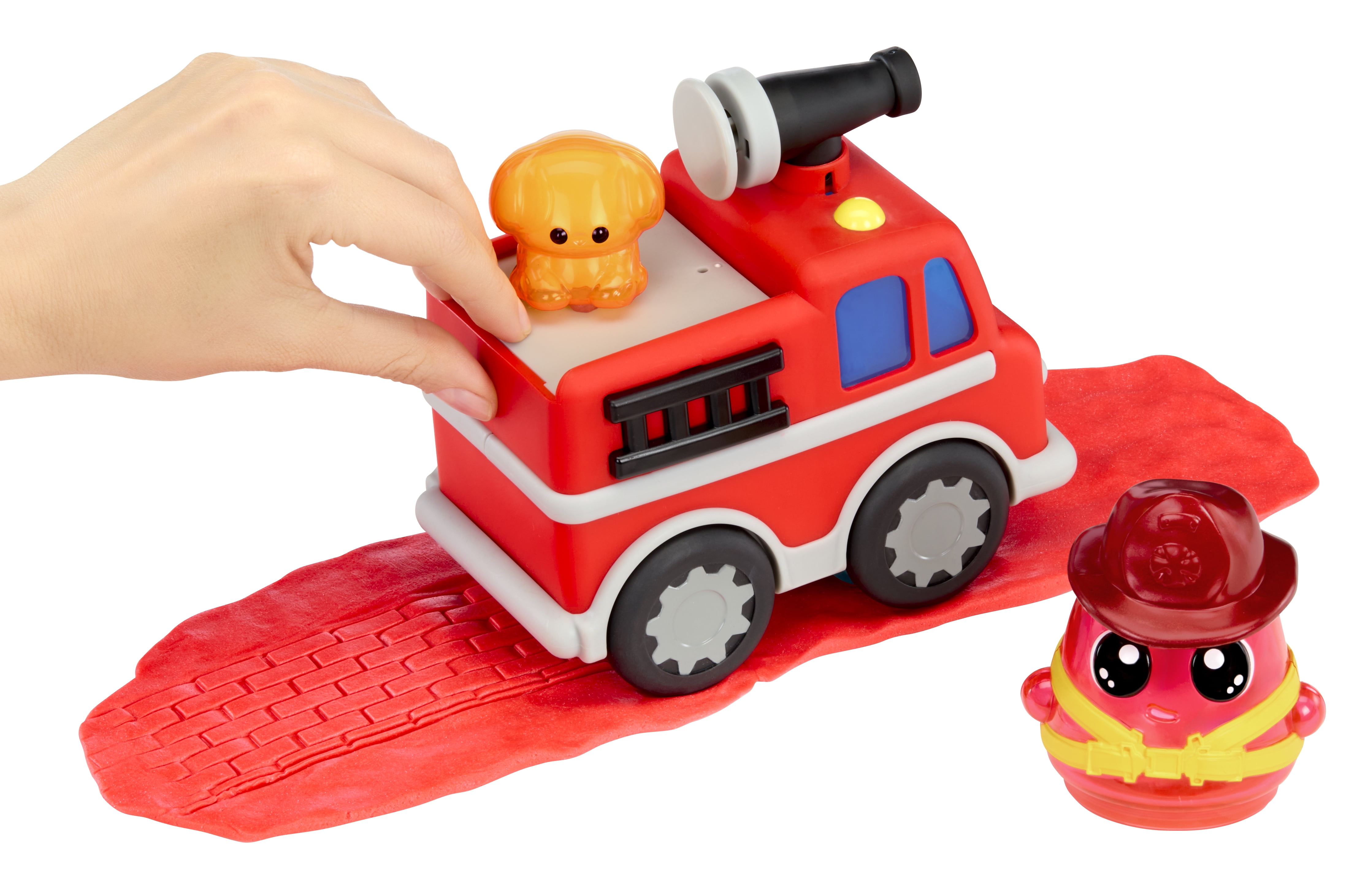 DohKins Fire Truck & Firefighter - Scented Dough that Never Dries, DIY Kids Gift, Ages 3+