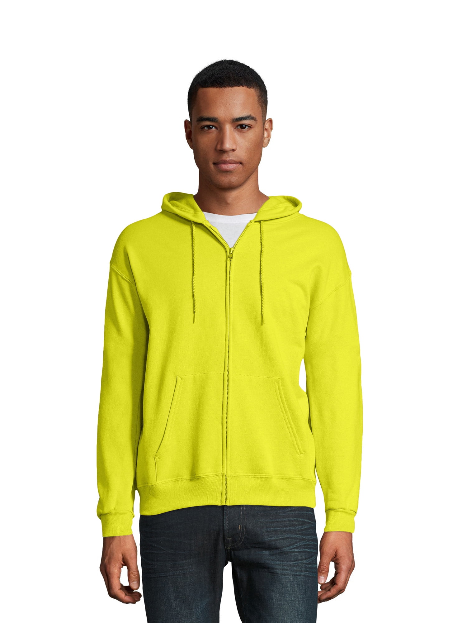 Hanes Essentials Men's EcoSmart Fleece Full Zip Hoodie, Sizes up to 3XL ...