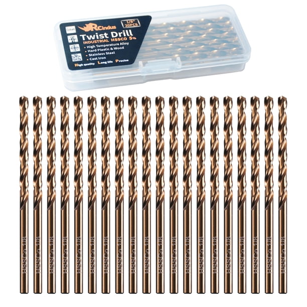 Juego de brocas RCINDUS, 20 unidades, 3,2 mm, HSS M35, cobalto, para metal