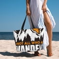thumbnail image 4 of Yiaed Not All Who Wander Are Lost4 Print Large Capacity Beach Travel Bag - Waterproof Zipper Vacation Tote for Sandproof Storage, and Camping, 4 of 5