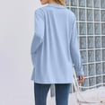 thumbnail image 4 of VISALY Long Cardigans Trendy Cardigan Lightweight Cardigans Long Sleeve Thin Summer Cardigans Open Front Cardigan Fall Fashion Cardigan Lounge Cardigans Plus Size Cardigan Lightweight Light Blue Xxl, 4 of 7