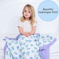 thumbnail image 6 of LollyBanks Ruffle Muslin Baby Girl Blanket, Organic Cotton Receiving Blanket, 40 x 36 in, Hydrangea Print, 6 of 8