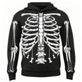 thumbnail image 4 of Mens Halloween Skeleton Print Hoodies Funny Sweatshirts and Pants 2 Pieces Matching Sets Black S, 4 of 5