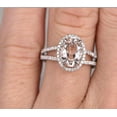 thumbnail image 3 of 2.25 Carat 8x6mm Oval Cut Morganite and Diamond Moissanite Engagement Ring for Women in 10k White Gold, 3 of 4