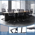 thumbnail image 3 of YYAo Mesh Task Chair with Comfy Arms and Lumbar Support, Office Chair Ergonomic Desk Chair with No Wheels for Home Conference Room, Bedroom, Home Office, Living Room, Black, 3 of 5