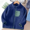 thumbnail image 2 of Children's Winter Solid Color Thick Zipper Cardigan with Fleece Lining for Casual Sports, 2 of 5
