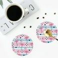 thumbnail image 5 of Bingfone Vintage Pink Striped Flamingo Leather Drinks Coasters With Set Of 6,Suitable For Home Kitchen,Coffee Cup Coasters Home Gift, 5 of 9
