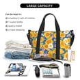 thumbnail image 4 of Travel Duffle Bag Vintage White Yellow Sunflower Travel Tote Bags Carry on Luggage Waterproof Weekender Bags with Top Handle Adjustable Shoulde Strap for Travel Gym, 4 of 5