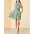 thumbnail image 6 of MODA NOVA Juniors Floral A-Line Smocked Waist Tiered Ruffled Chiffon Mini Dress, 6 of 7