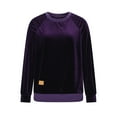 thumbnail image 4 of Byworldtasic Velour Sweatshirts for Women Crewneck Long Sleeve Casual Pullover Soft Warm Shirts Velvet Tops, 4 of 6