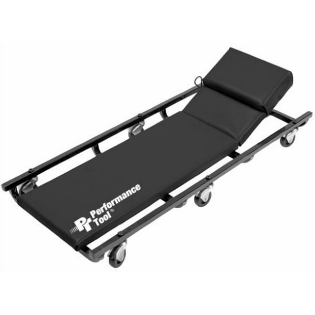 Performance Tool Creeper W85005 Non Pliable; Noir; Cadre en Acier Tubulaire Robuste Revêtu de Poudre; 6 Roulettes