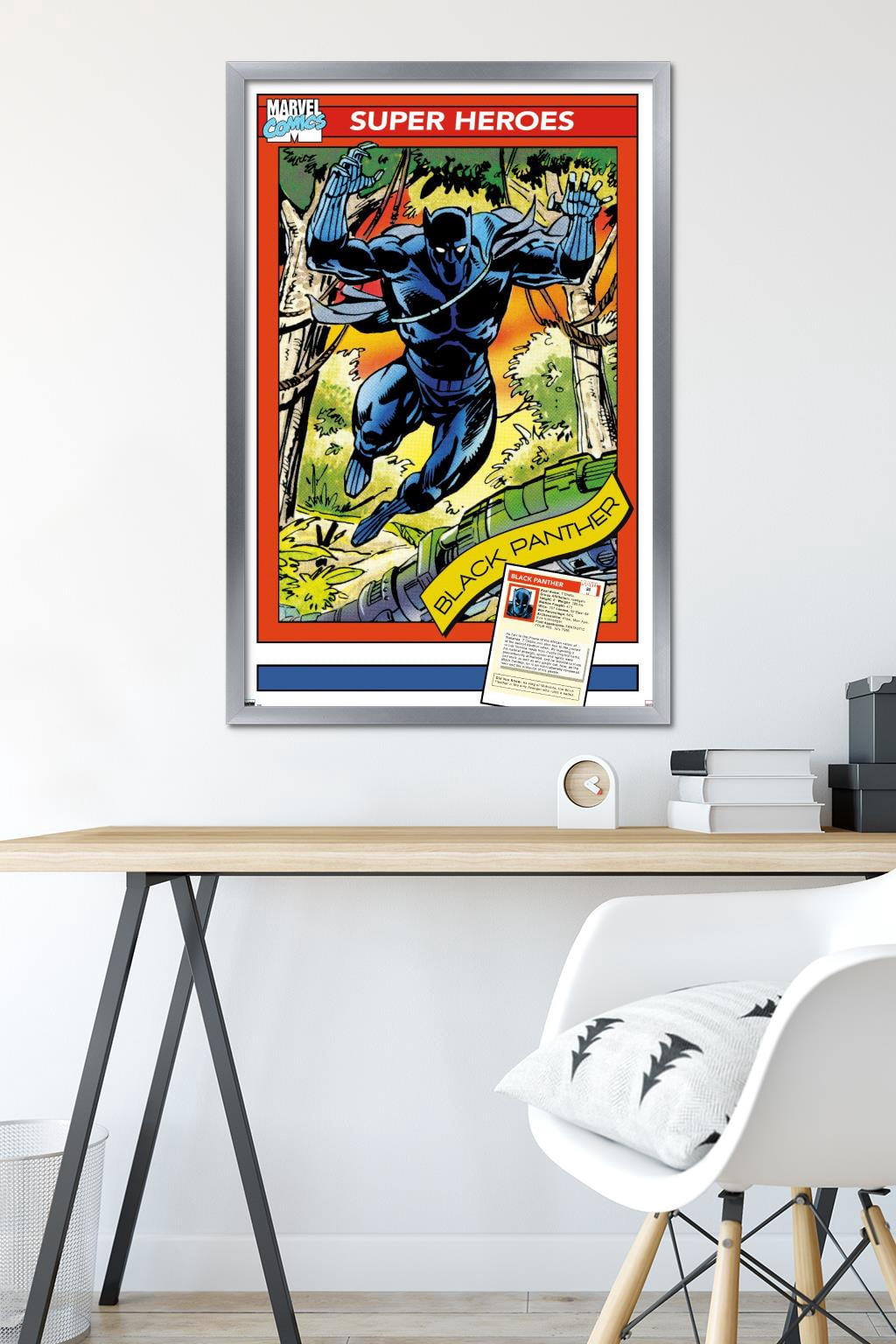 Marvel Trading Cards - Black Panther Wall Poster, 22.375" x 34" Framed