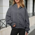 thumbnail image 2 of Women's Oversized Zip Up Hoodie - Plus Size Long Sleeve Sweatshirt with Pockets, Casual Fleece Hooded Jacket for Fall Winter Outfits, 2 of 6