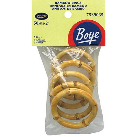 Boye Cabone Rings, 2", 5-pack, Bamboo