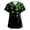 1-dark green, variant on Womens Nurse Uniforms Summer Irish Shamrock Printed V-Neck Breathable Scrub Tops Short Sleeve Professionals Soft Stretch St. Patrick's Day Workwear Shirt with Pockets green Medium