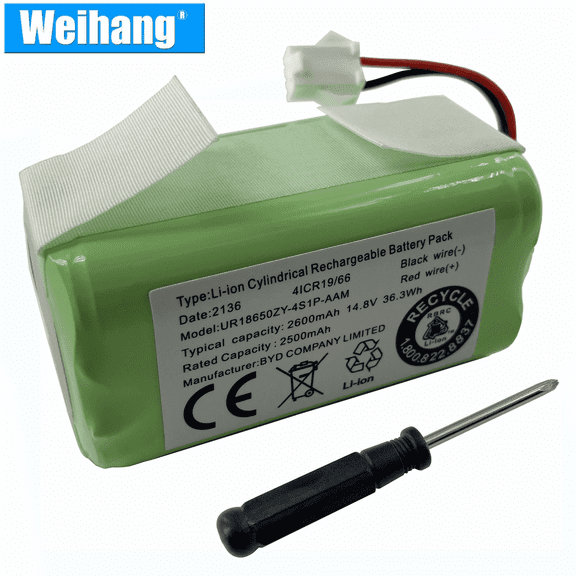 Replacement Battery For Shark Ion Robot RV700 RV720 RV750 RV755 RVbat700 Vacuum Cleaners (3 Prong Plug)