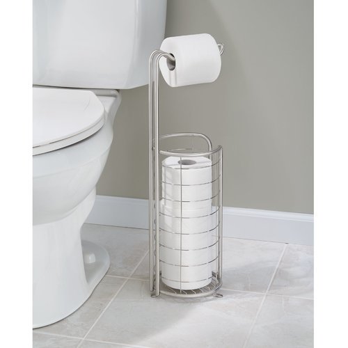 InterDesign Forma Toilet Tissue Holder Plus, Brushed Stainless Steel