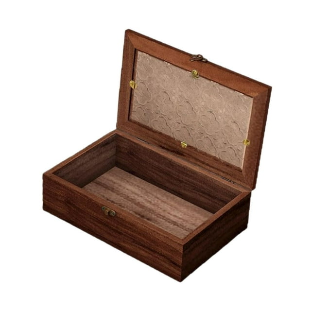Caja de madera para guardar joyas, estuche de estilo vintage, organizador de joyas versátil y portátil S