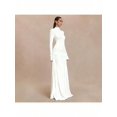 thumbnail image 3 of White Turtleneck Long Sleeve Maxi Dress With Ruched Waist, 3 of 7