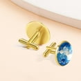thumbnail image 7 of HemaKayy Cufflinks for Men, Classic Wedding Business Shirt Cuff Links Personalized Gifts Father Grandfather Dad Husband Boyfriend Tie Clip, Round - Gold - Unique Marble Texture, 7 of 7