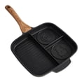 thumbnail image 1 of Yeacher Pancake Pan with 2 Animal Face Designs Square Pancake Pan Non-stick Coating Wood Handle Suitable for Open Flame Induction Cooker, 1 of 7