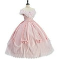 thumbnail image 4 of Women's Pink Victorian Rococo Ball Gown - Deluxe Off-Shoulder Historical Elegance Civil War Southern Belle Dress, 4 of 7