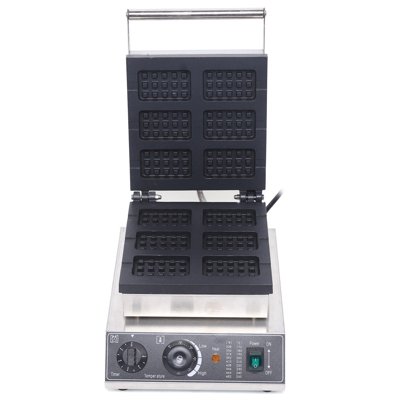 DENEST 6 Grid Commercial Nonstick Electric Waffle Stick Maker stainless Baker 1500W USA