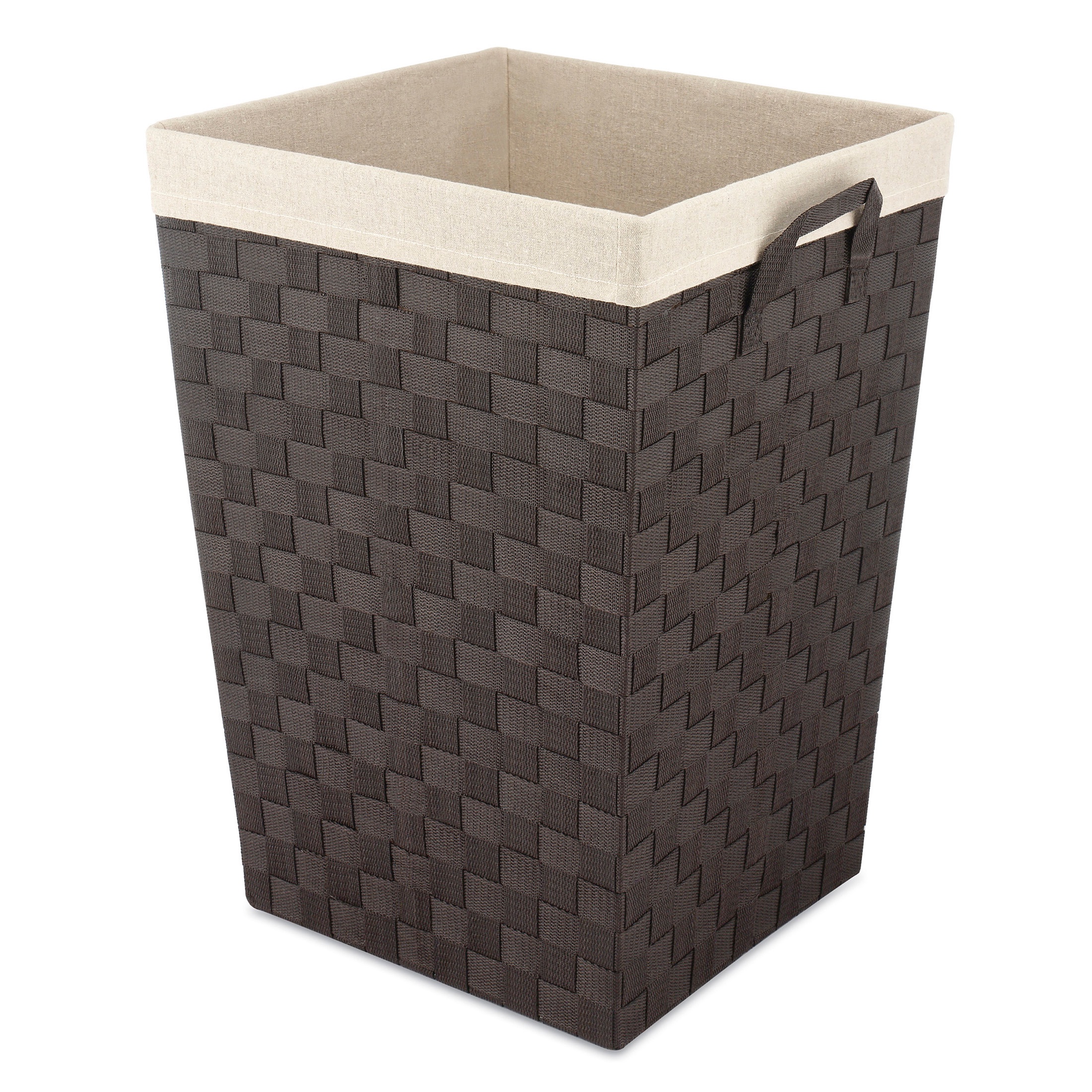 Whitmor Cesto Portabiancheria Quadrato Easycare - Colore Caffè Con Coperchio A Rete - Telaio In Alluminio E Interno Laminato