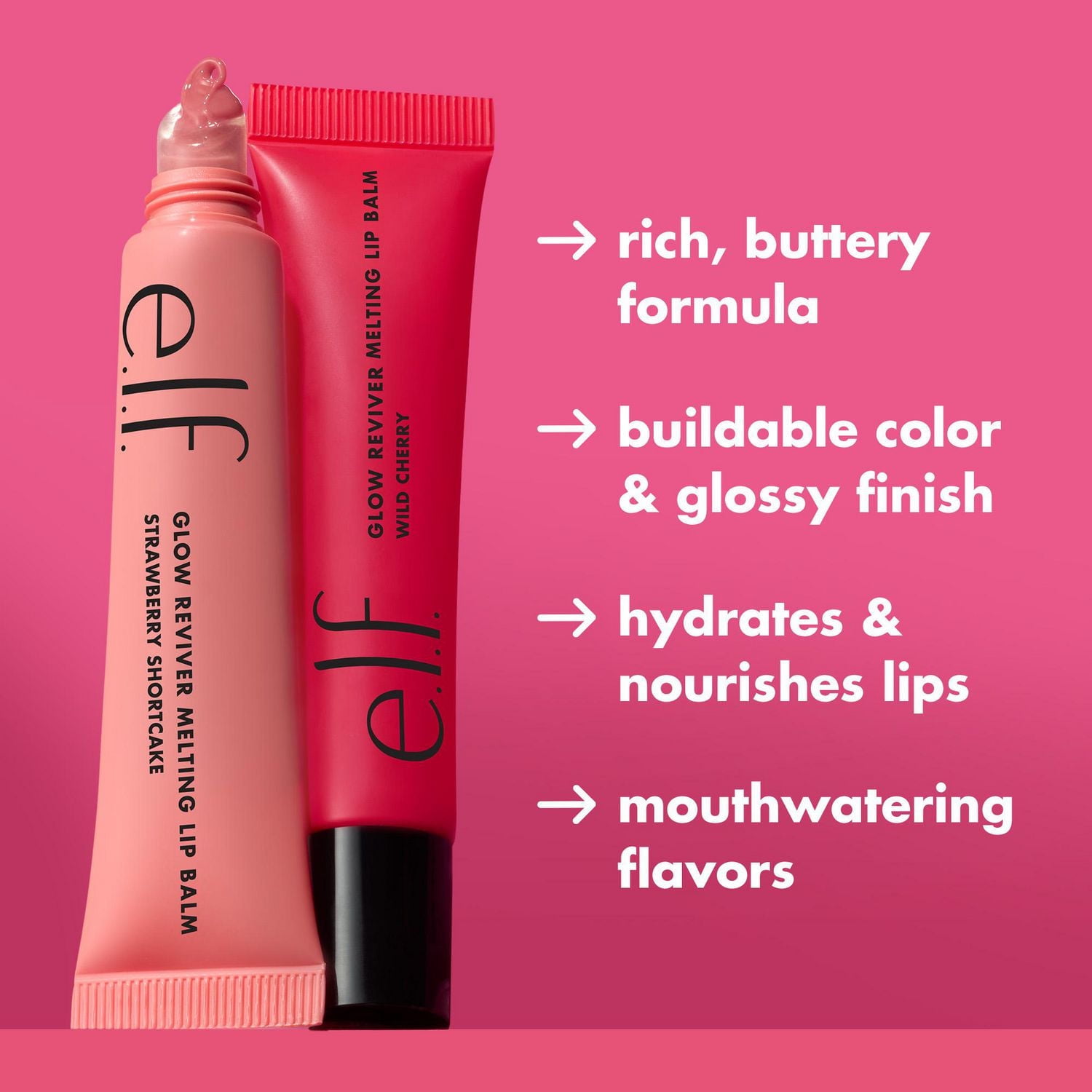 e.l.f. Cosmetics Glow Reviver Melting Lip Balm, 5% mango butter, 15g