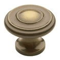 thumbnail image 1 of Baldwin 4491.050.BIN Dominion Satin Brass and Black 1.25 in. Round Cabinet Knob, 1 of 2