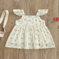 thumbnail image 2 of Été Nouveau-Né Bébé Filles Floral Robe Casual Col Carré Bouton-Bas Mouche Manches une-Ligne Robe Rose 3-4 Ans, 2 of 8