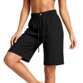 thumbnail image 6 of Hurxie Long Sweat Shorts for Women Casual Summer Bermuda Loose Lounge Workout Athletic Shorts with Pockets Black,S, 6 of 8