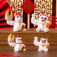 thumbnail image 2 of Estatua de gato de la suerte, resina, figuras musculares, mano que agita, gato de la fortuna, decorativa, 2 of 5