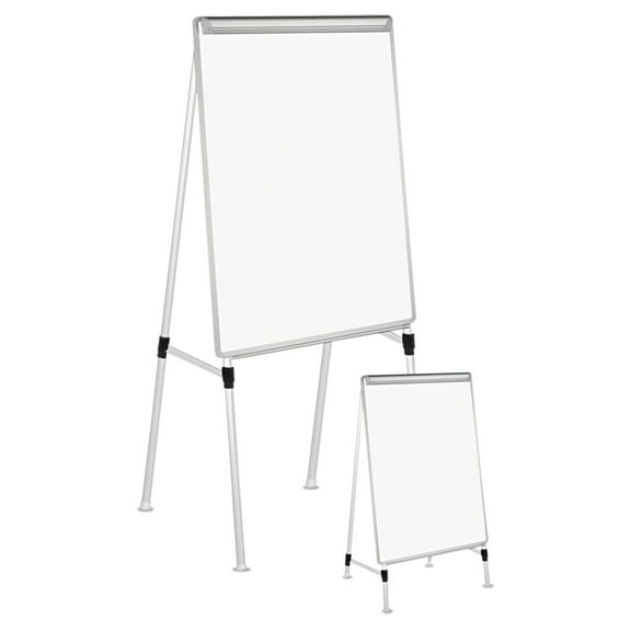 Universal Adjustable Whiteboard Easel, 29" x 41", White/Silver