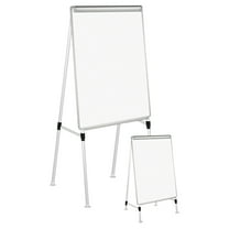 Universal Adjustable Whiteboard Easel, 29" x 41", White/Silver