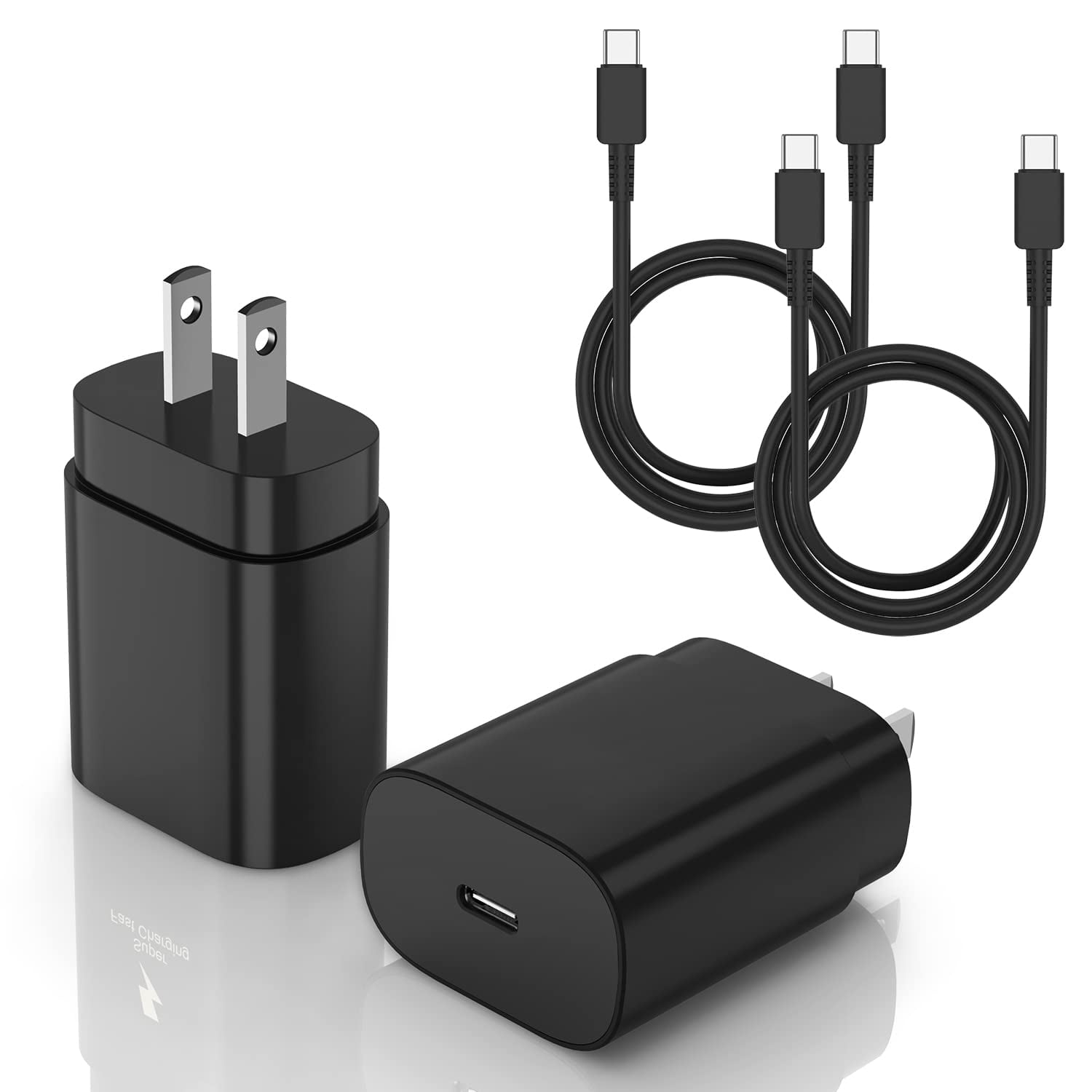 pannbo 25W Super Fast Charging Type C Charger Block with 10ft USB-C Cable for Samsung Galaxy S26 S25 S24 S23 S22 S21 S20 Ultra Plus Tablet 2Pack