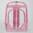 thumbnail image 4 of Transparent Clear School Backpack, Water-Resistant PVC Plastic, Backpack and Pencil Case Set Reinforced Shoulder Straps Back to School M Pink, 4 of 8