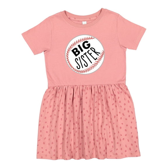 Inktastic Big Sister Baseball Girls Toddler Dress