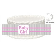 Baby Shower Baby Girl Clothesline Stripes Peel and Stick Edible Cake Decoration Image Wrap Ribbon