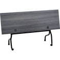 thumbnail image 5 of Lorell Charcoal Flip Top Training Table Charcoal Rectangle, Melamine Top - Black Four Leg Base - 4 Legs - 72" Table Top Width x 23.60" Table Top Depth - 29.50" Height - Melamine, 5 of 6