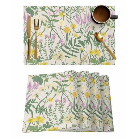 

4 Pcs Fern Texture Placemat Kitchen Placemat Home Decoration Dining Table Mats Coffee Coaster Mat