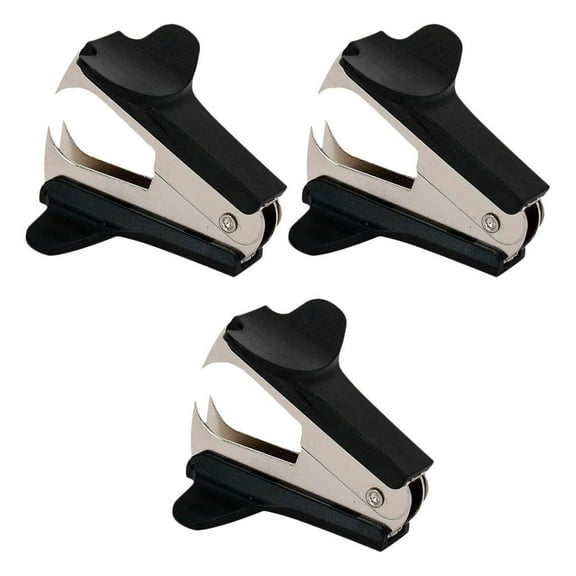 ROSENICE  3 Pcs Staple Cable Management Nail Puller Lint Remover Staples Heavy Duty Stapler Office Black