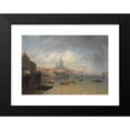 thumbnail image 2 of Pierre-Justin Ouvrié 18x13 Black Modern Framed Museum Art Print Titled - The Thames with Somerset House and St Paul's Cathedral, 2 of 5