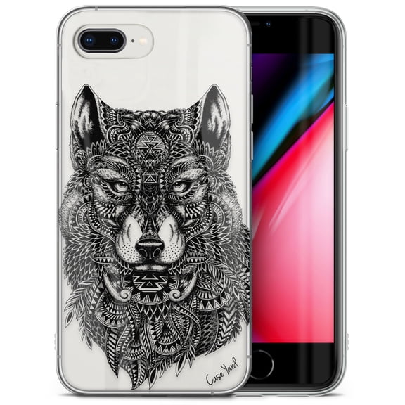 Case Yard iPhone-8-Plus Case Clear Soft & Flexible TPU Ultra Low Profile Slim Fit Thin Shockproof Transparent Bumper Protective Cover Drop Protective Cell Phone Cases (Wolf)